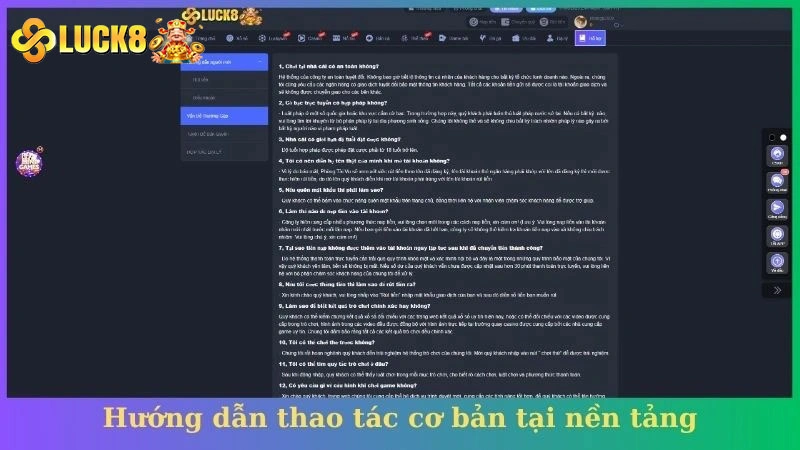 Hướng dẫn thao tác cơ bản tại nền tảng