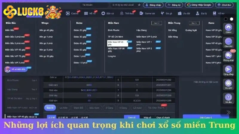 Chơi xổ số miền trung