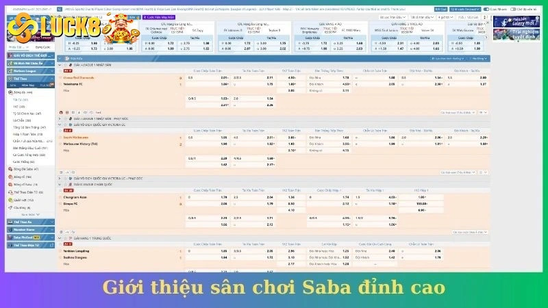 Giới thiệu sân chơi Saba đỉnh cao